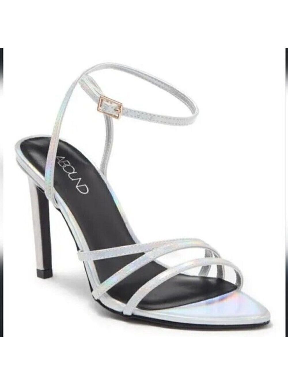 Abound BNWOT "Jimena" iridescent strappy silver heels sz 11 NEW